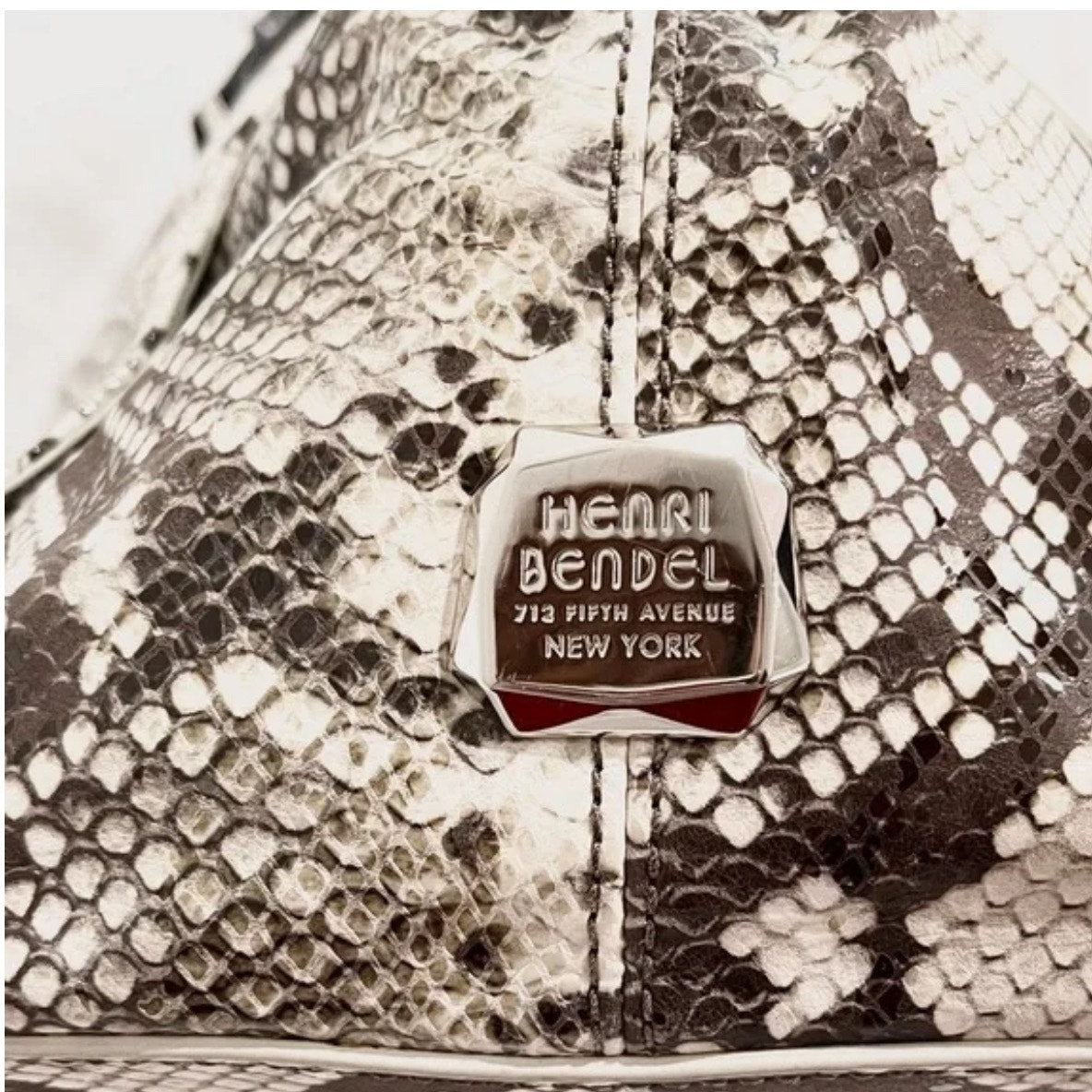 HENRI BENDEL LARGE LEATHER SNAKE PRINT TOTE NWOT
