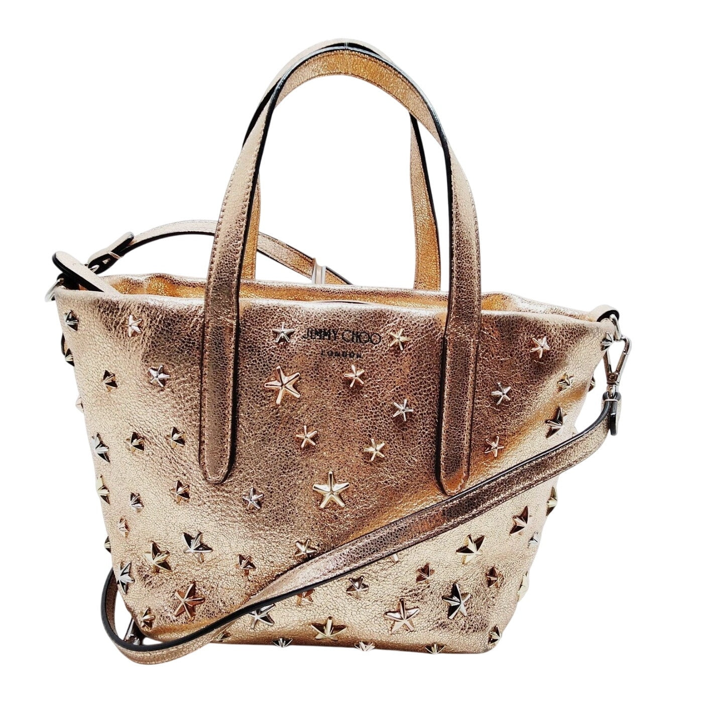 JIMMY CHOO Hand Bag Rose Gold Leather