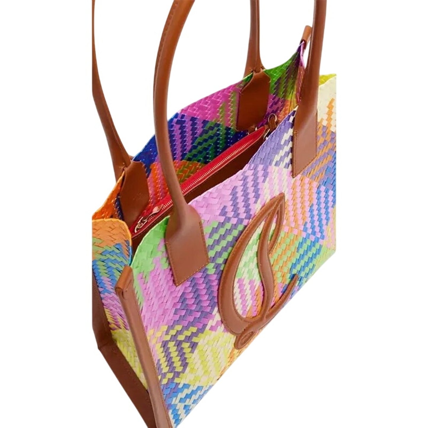 Christian Louboutin BY MY SIDE Multicolor Woven Tote LARGE MSRP $1690