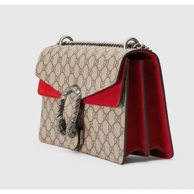 GUCCI LIMITED EDITION SOLD OUT NWT Dionysus GG Small Shoulder Bag W/ RED SUEDE