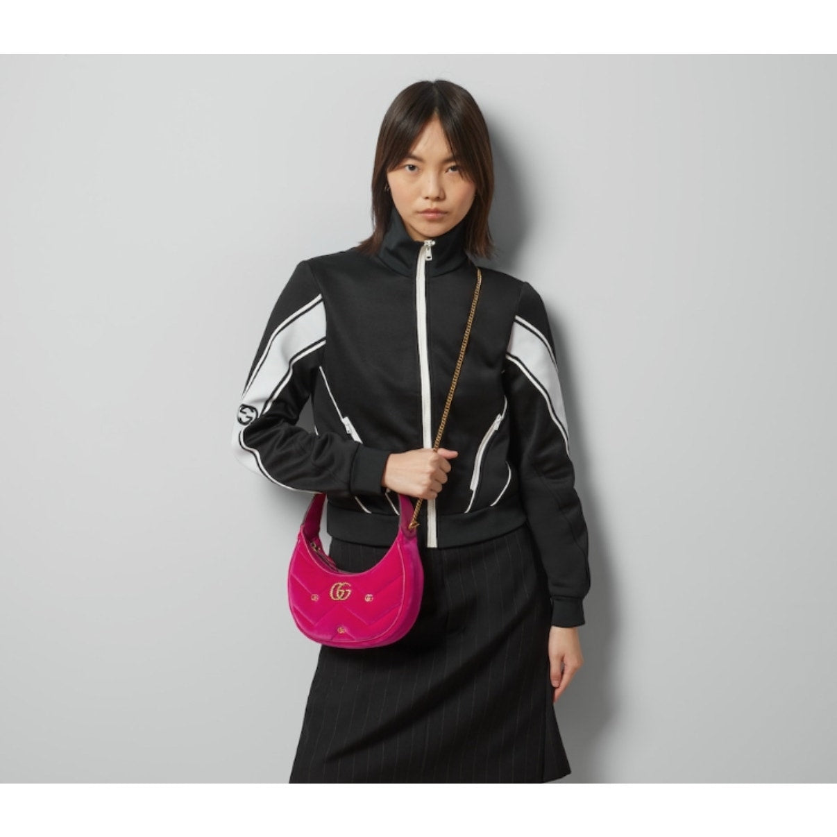 GUCCI Women's Blue Gg Marmont Half-Moon-Shaped Mini Bag Pink SOLD OUT STYLE