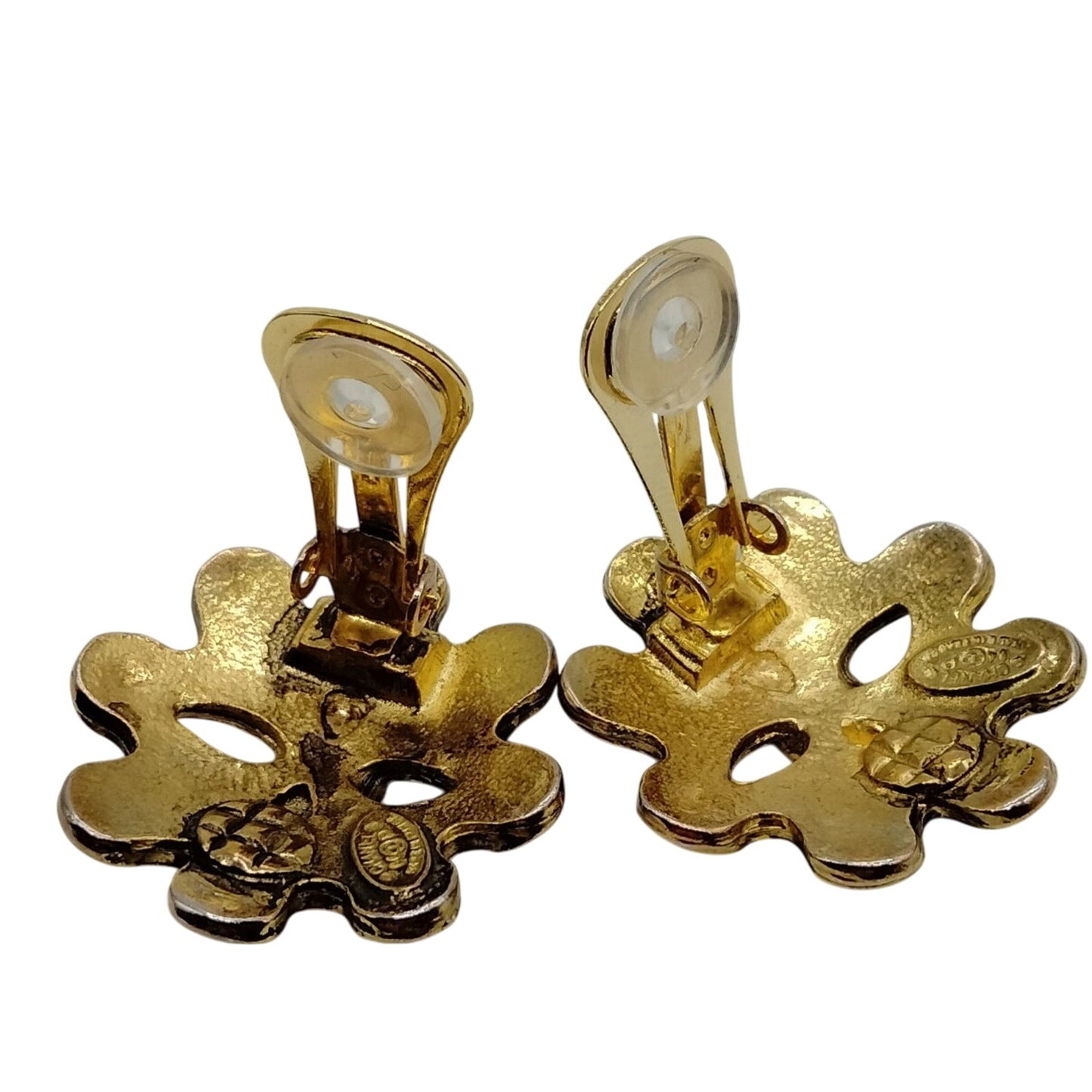 Chanel Gold Plated Clip Earrings