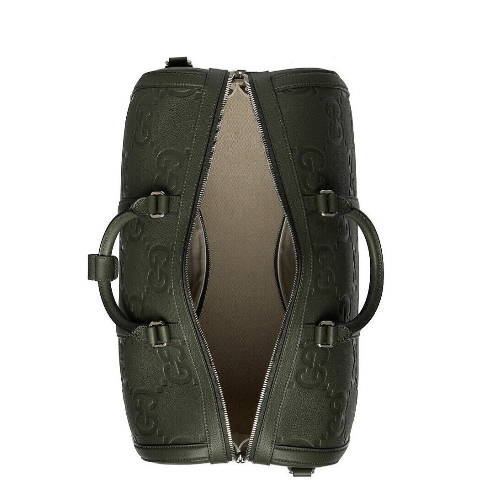GUCCI JUMBO GG MEDIUM DUFFLE GREEN 20.4 x 13.5