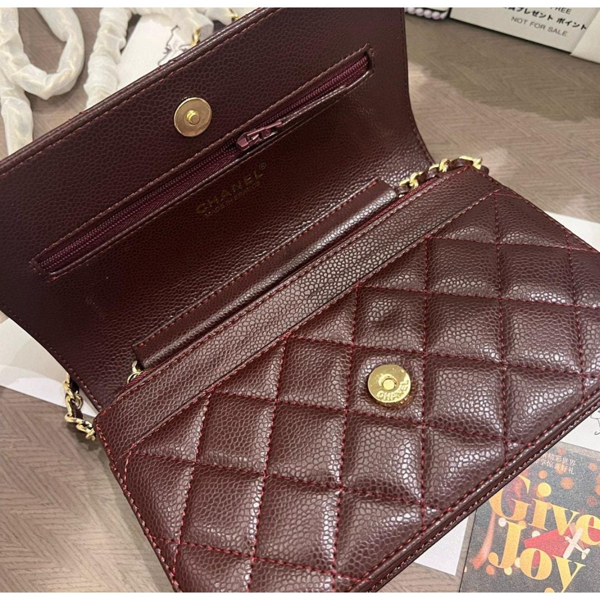 Chanel Beauty WOC, Bordeaux with Gold Hardware