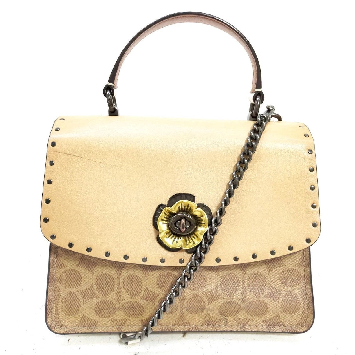 Coach Parker Tea Rose Flower Top Handle