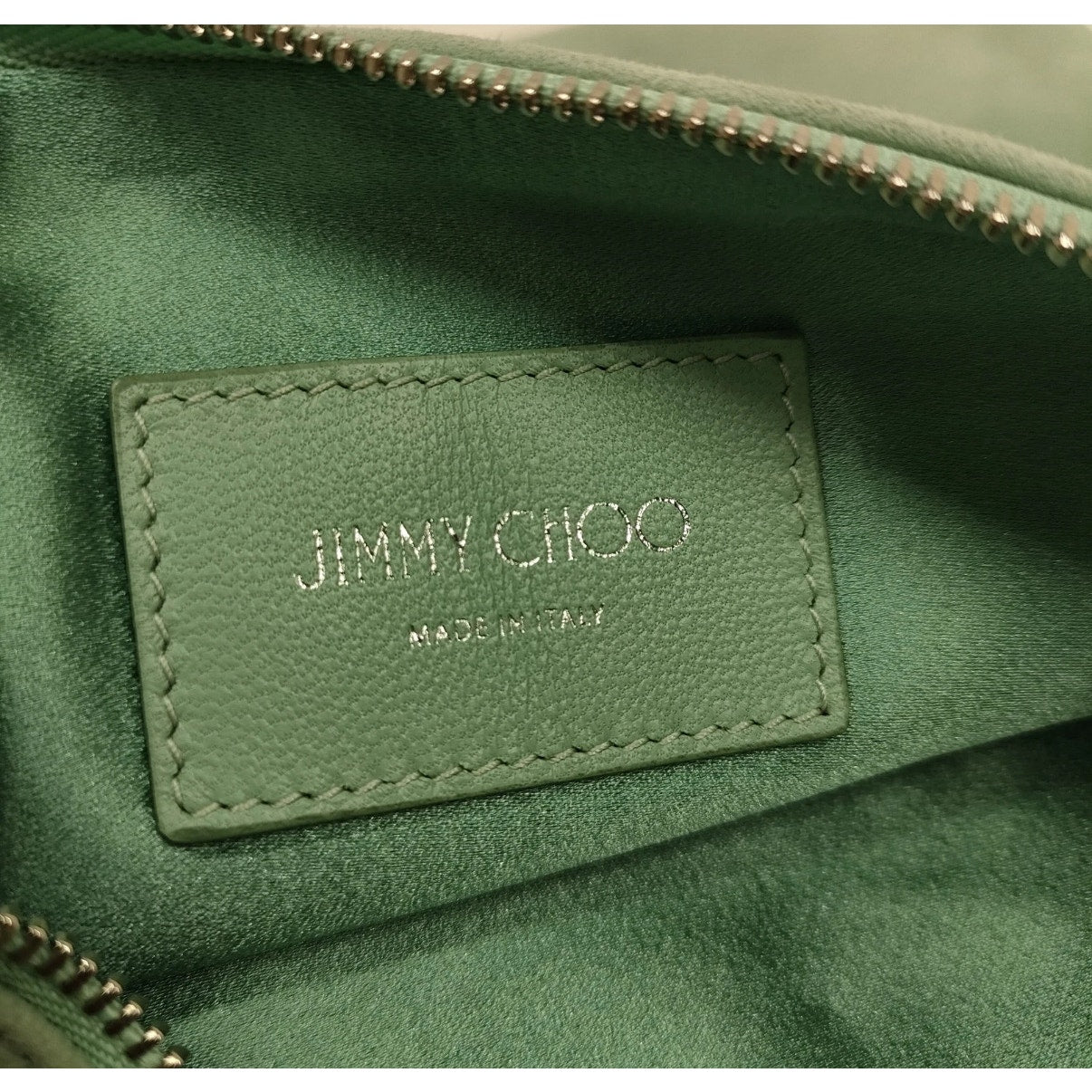 JIMMY CHOO Hand Bag Green Suede Leather
