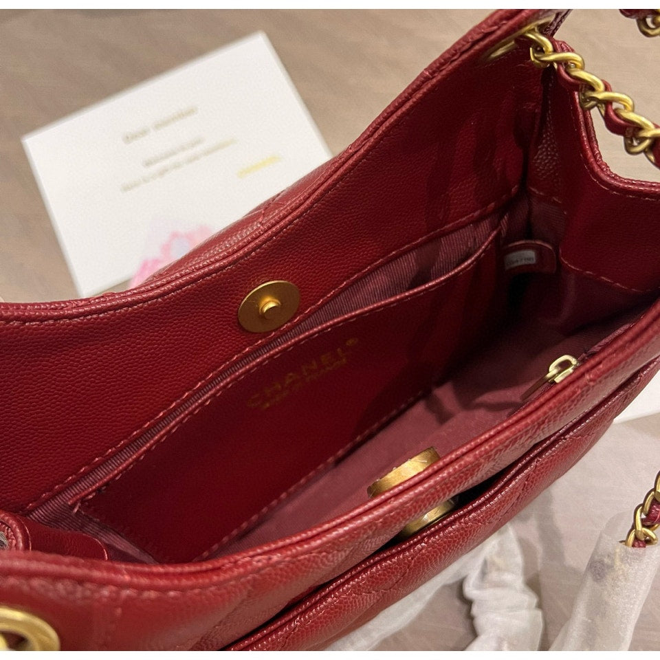 Chanel Beaute NEW Makeup Quilted Novelty Bag Red with Gold Hardware