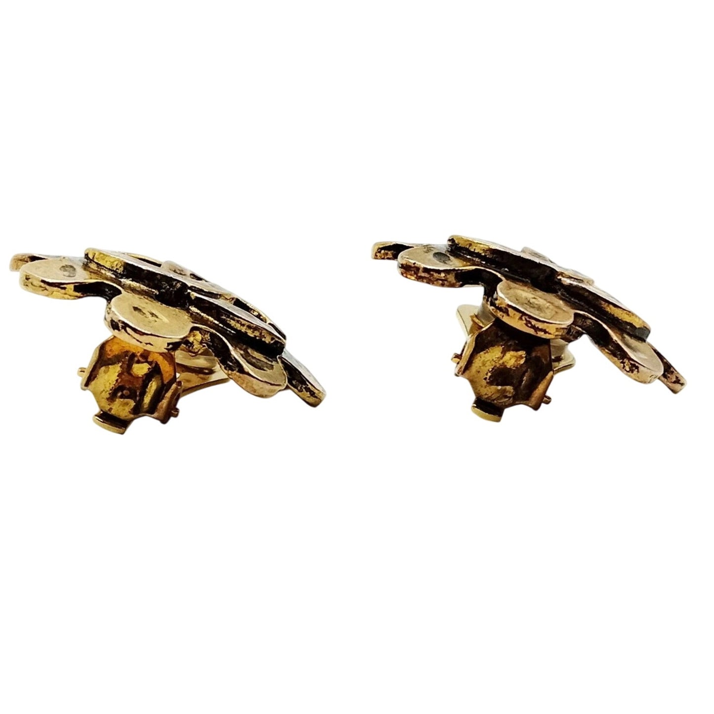 Chanel Gold Plated Clip Earrings