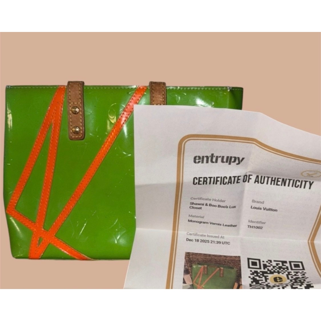 Louis Vuitton Green vernis Reade PM Limited Edition Robert Wilson