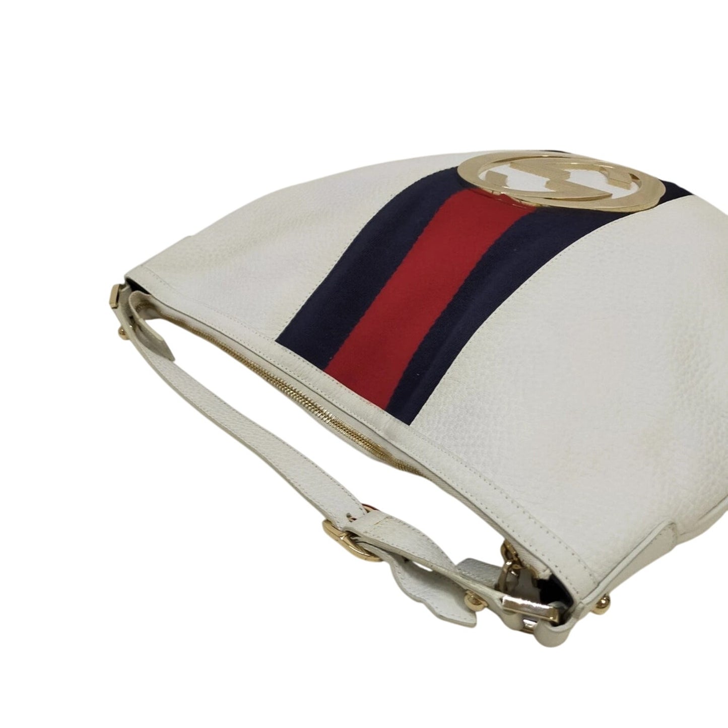 Gucci Hand Bag Sherry Line White Leather PRISTINE
