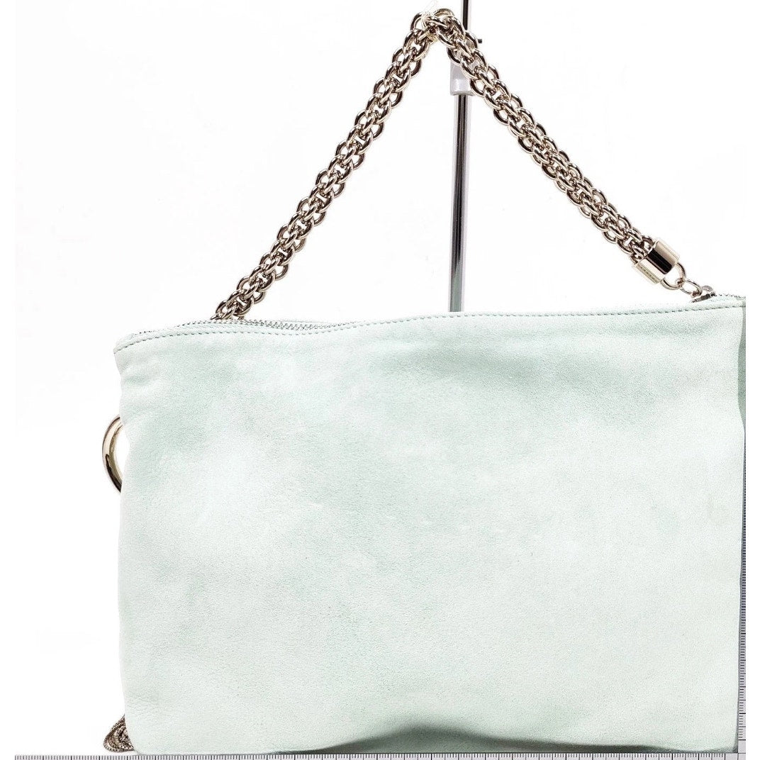 JIMMY CHOO Hand Bag Green Suede Leather
