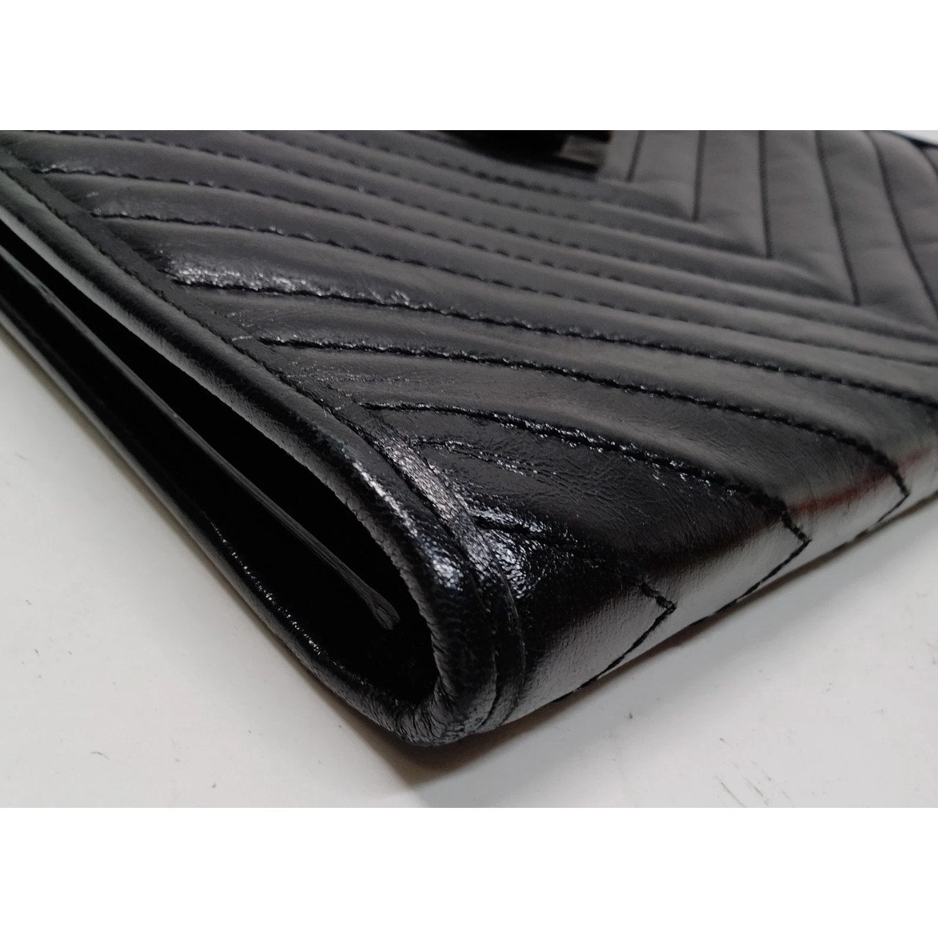 Yves Saint Laurent Clutch Bag Black Leather