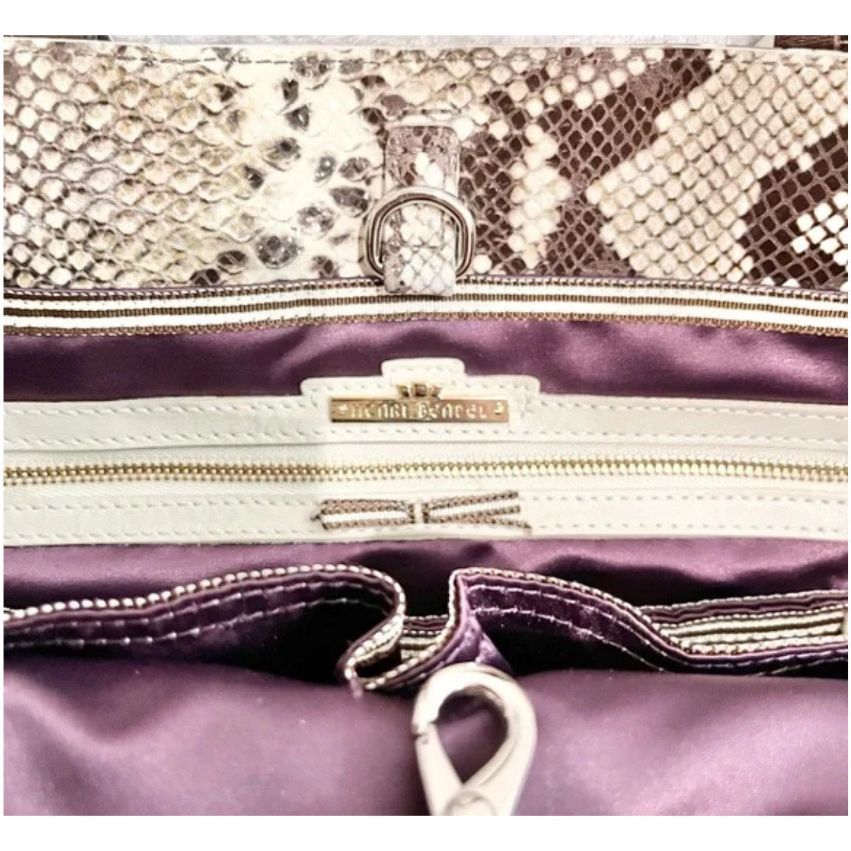 HENRI BENDEL LARGE LEATHER SNAKE PRINT TOTE NWOT