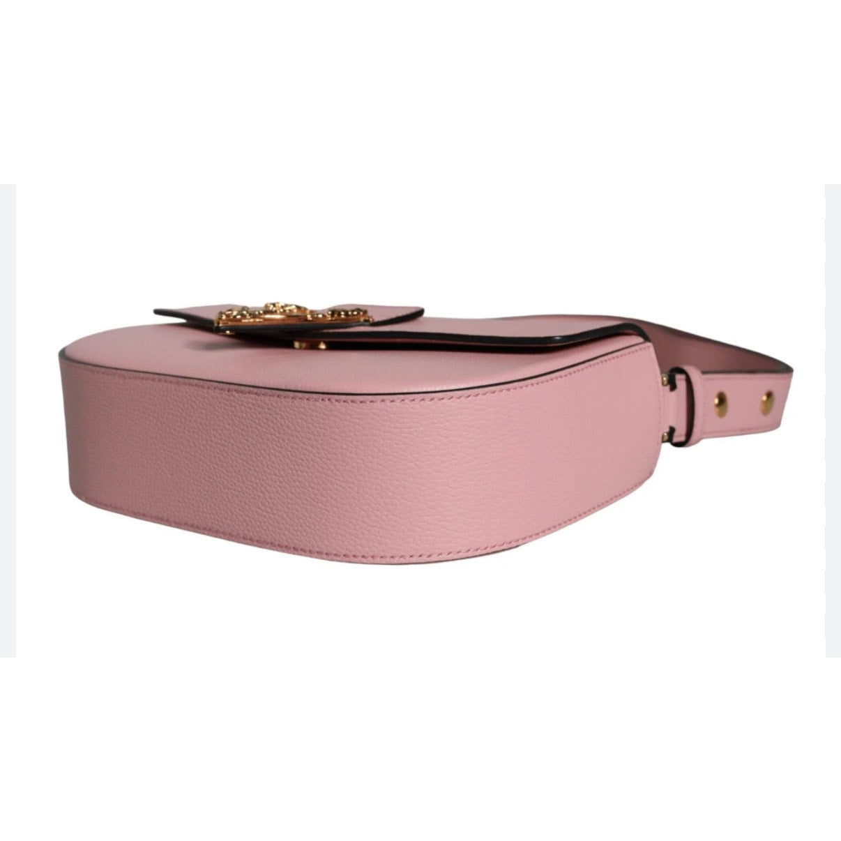 Versace Virtus Engraved Pink Rose Calf Leather Shoulder Crossbody Bag NWT $1,550