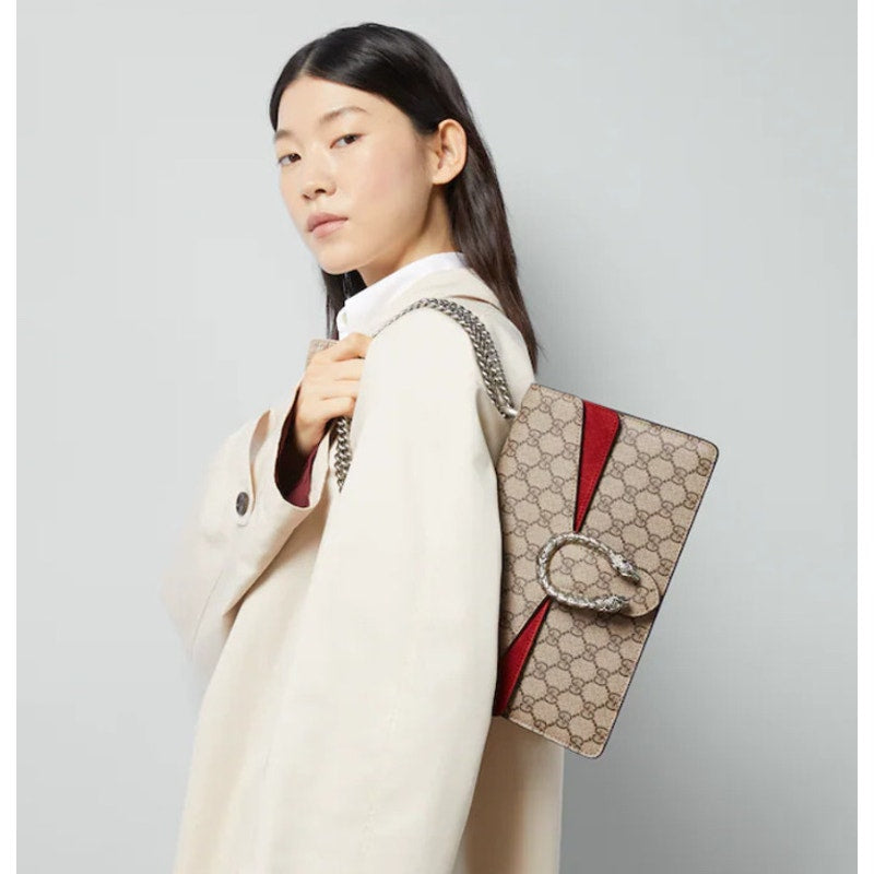 GUCCI LIMITED EDITION SOLD OUT NWT Dionysus GG Small Shoulder Bag W/ RED SUEDE
