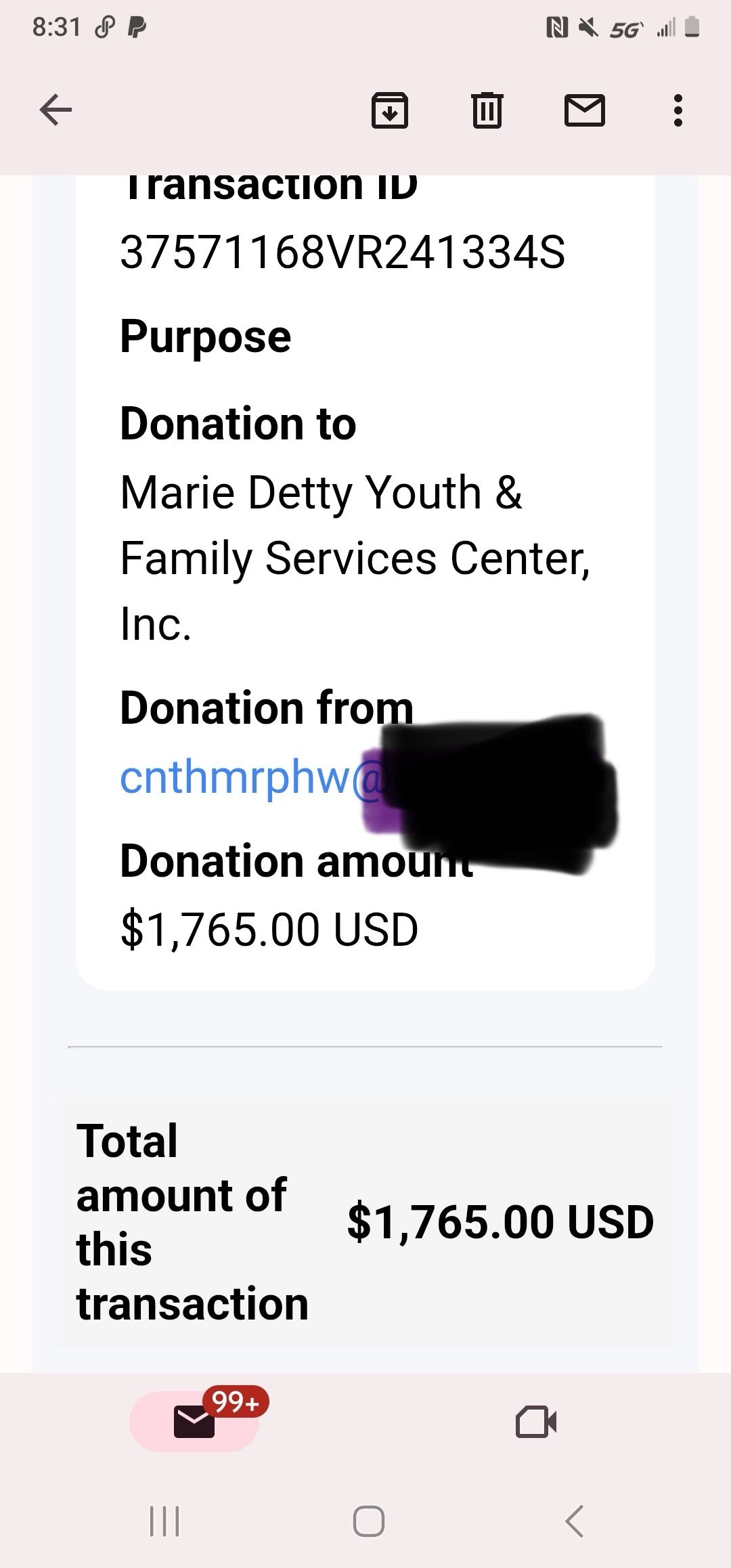 Cynthia for the cause Thank You for all of your support! We pulled the winners last night and the donation was made!! Please refer to the receipts below. Appreciate all of you