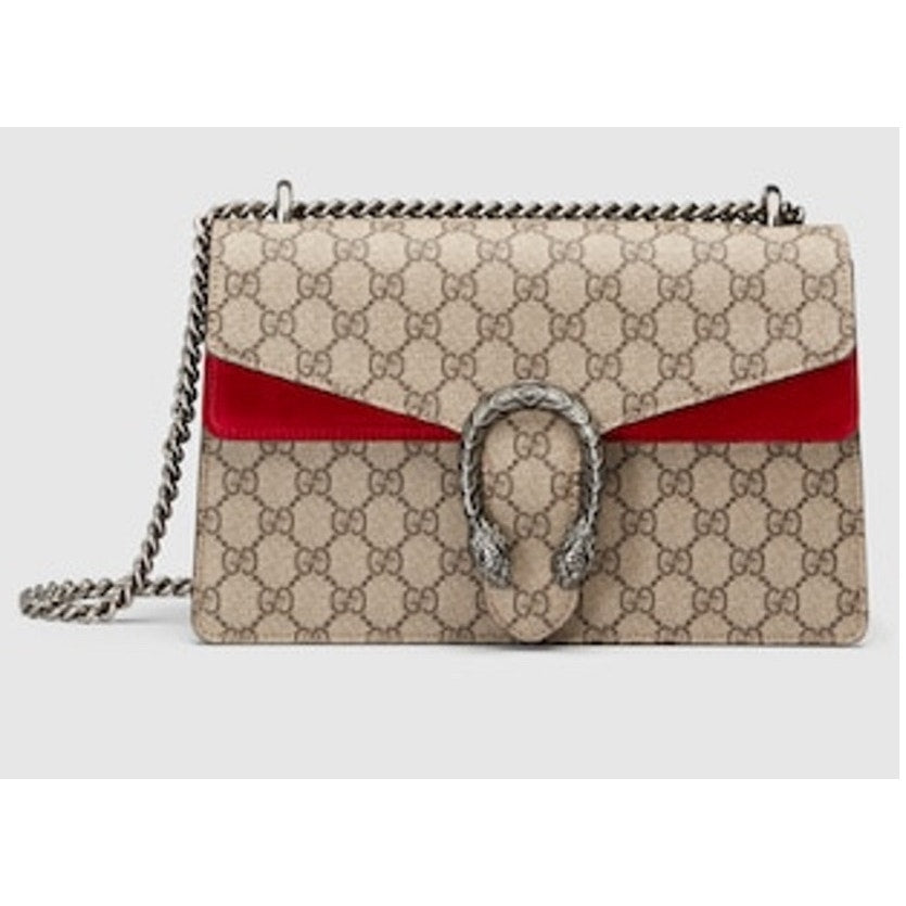 GUCCI LIMITED EDITION SOLD OUT NWT Dionysus GG Small Shoulder Bag W/ RED SUEDE