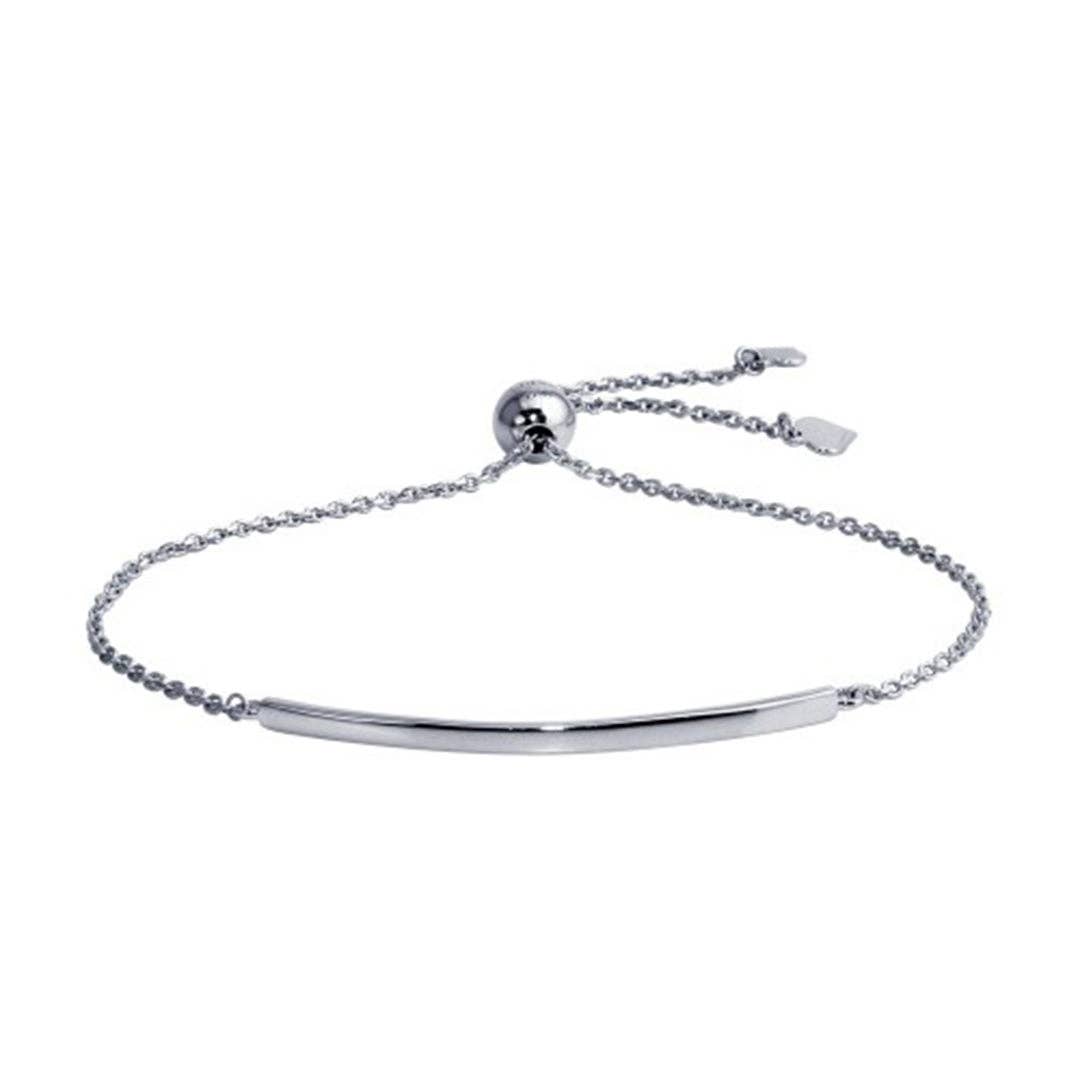 Adornia Curved Bar Bracelet with Pull Ties silver