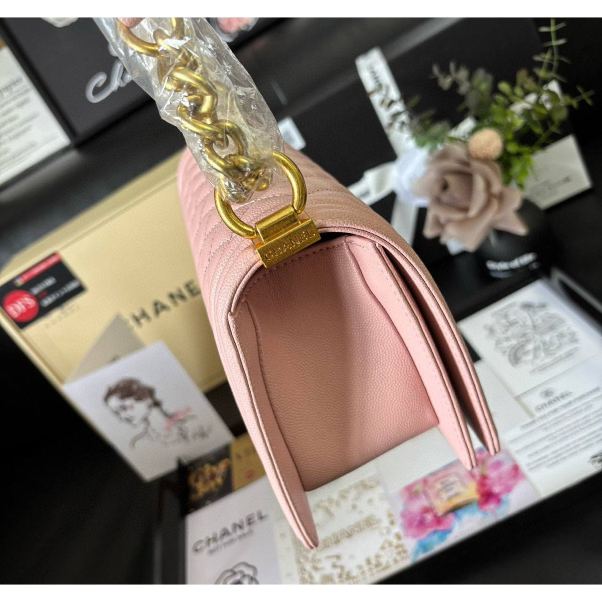 Chanel Beaute NEW Makeup Boy Pink Gold Hardware 9.75 x 6.00 x 2.5