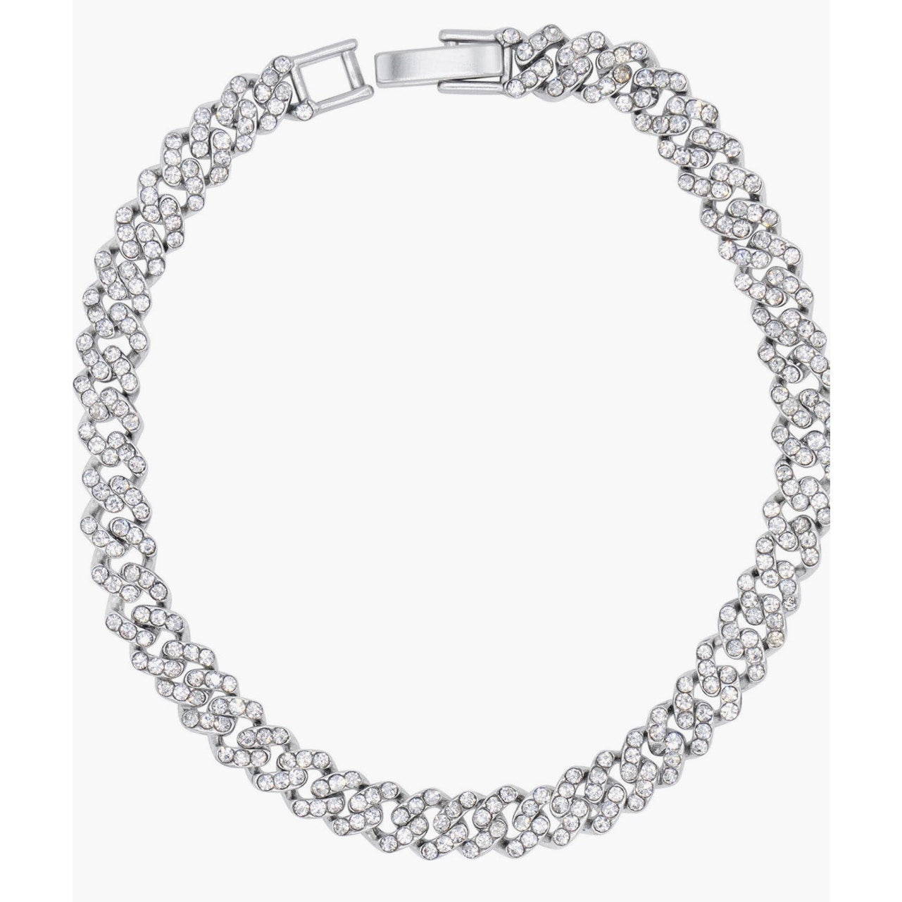 ADORNIA CRYSTAL PAVE CURB LINK BRACELET NWT 7”