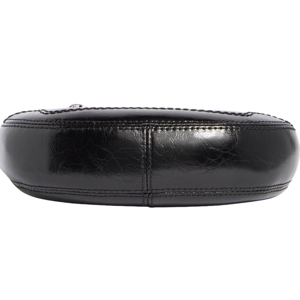 Marc Jacob’s Mini Crescent leather Crossbody Bag Black with Silver Hardware