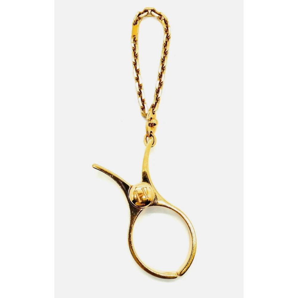HERMES Filou Glove Holder Bag Charm Gold Metal