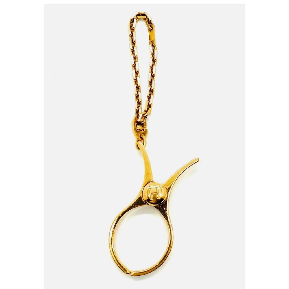 HERMES Filou Glove Holder Bag Charm Gold Metal