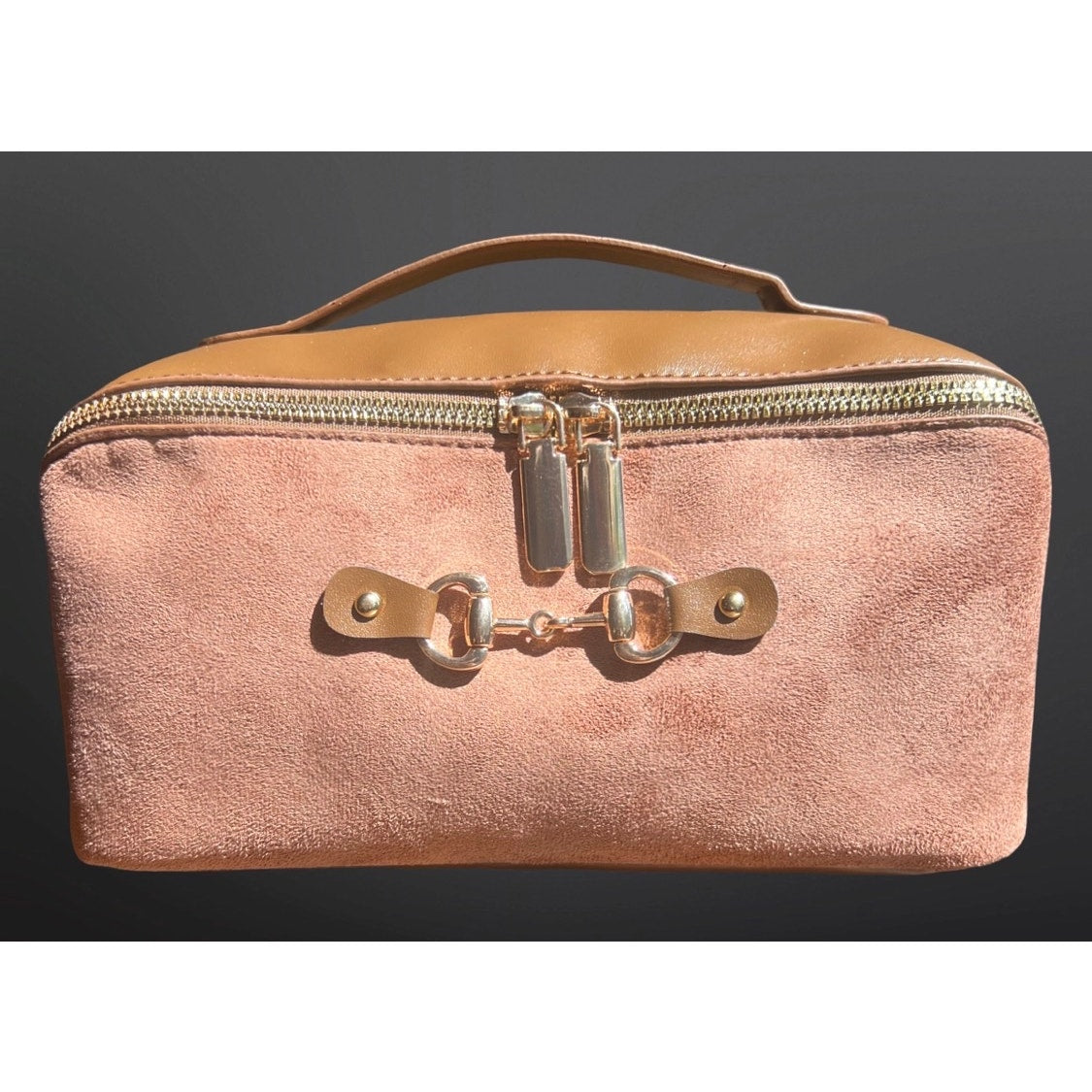 Equestrian Horse Bit Cosmetic Toiletry Bag Vegan Leather