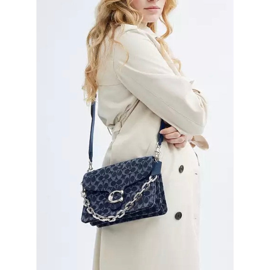 Coach Tabby Sugnature Denim 15 NWT
