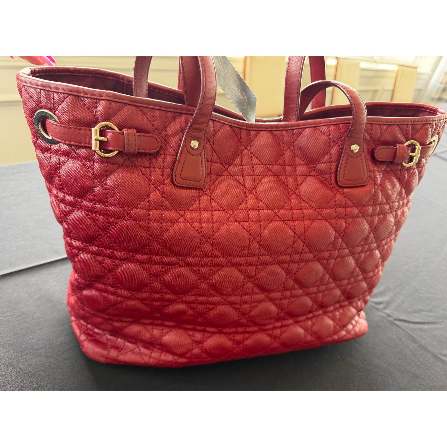 Christian Dior Burgandy Cannage EUC with COA