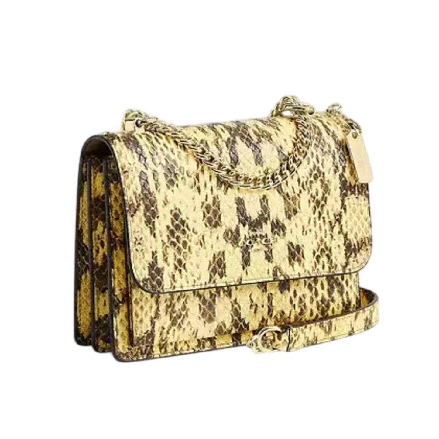 Coach Mini Klare Crossbody Bag Yellow Snake Embossed