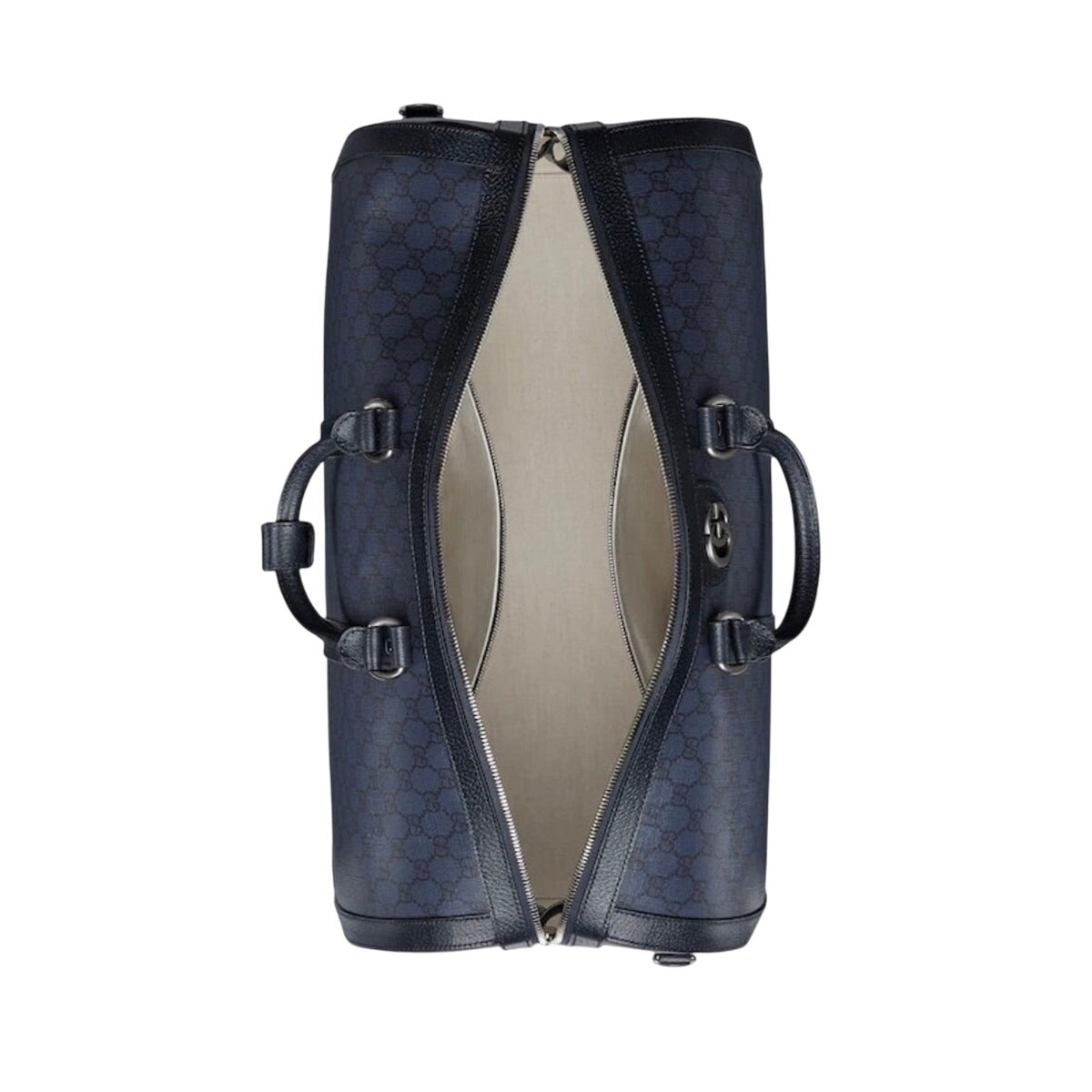 GUCCI Ophidia Large $2980 Blue/Black GG Duffle Bag New And Authentic