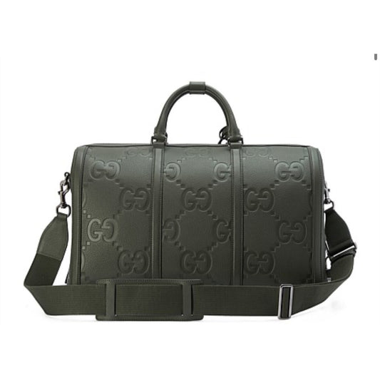 GUCCI JUMBO GG MEDIUM DUFFLE GREEN 20.4 x 13.5