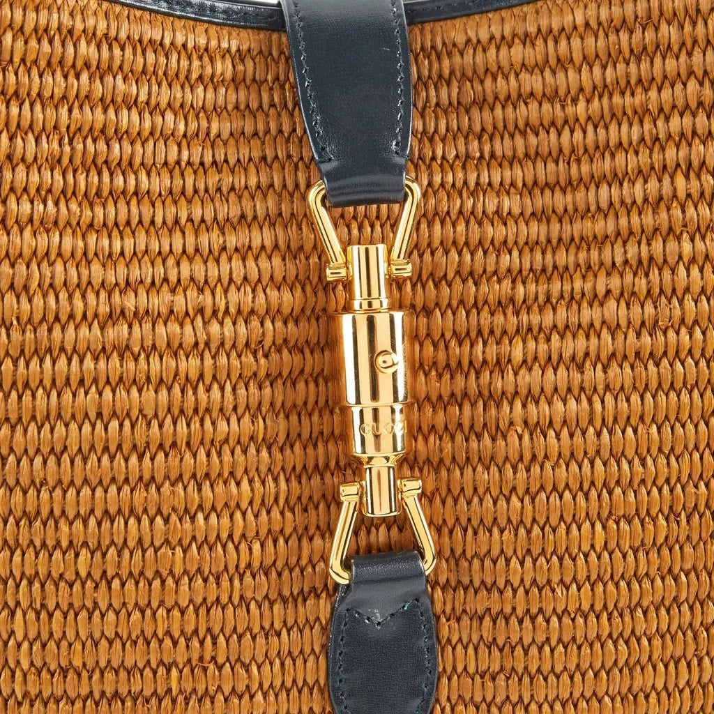 Gucci Raffia Jackie with piston lock NWT