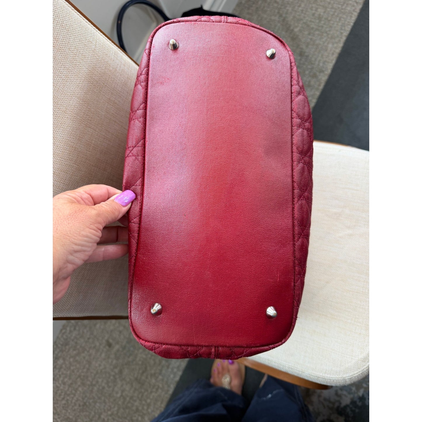 Christian Dior Burgandy Cannage EUC with COA
