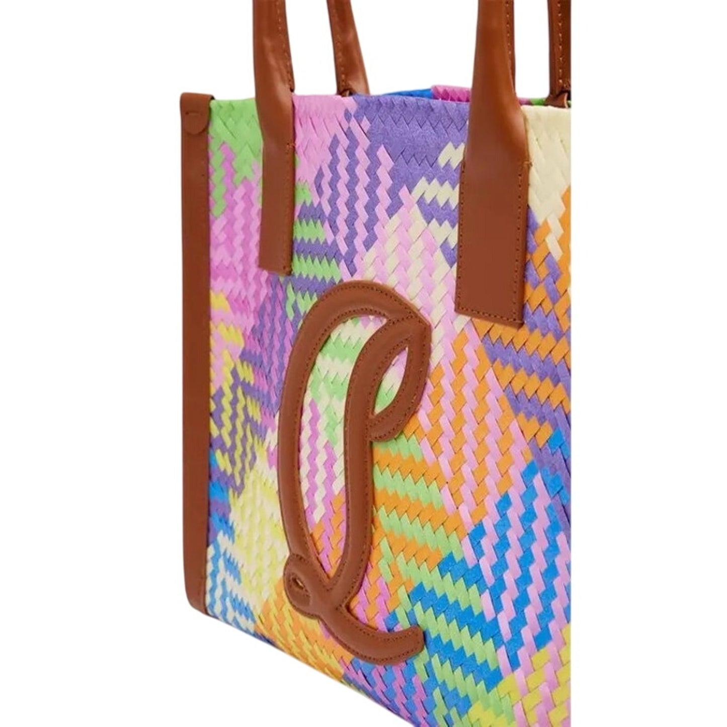 Christian Louboutin BY MY SIDE Multicolor Woven Tote LARGE MSRP $1690