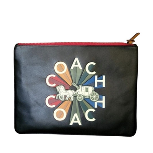Coach Rainbow Horse & Carriage Large Leather Pouch NWT MSRP $198