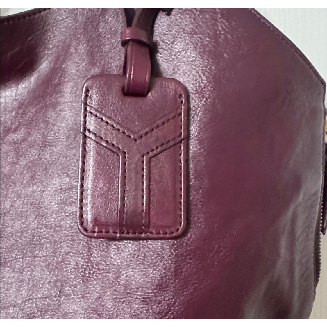 Yves Saint Laurent Purple Large Tribute Tote Bag EUC with COA