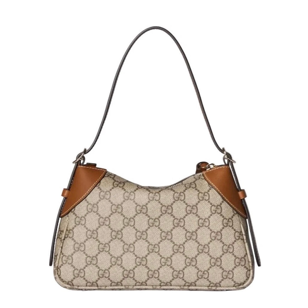 Gucci Emblem Small Shoulder Bag Beige Brown NWT