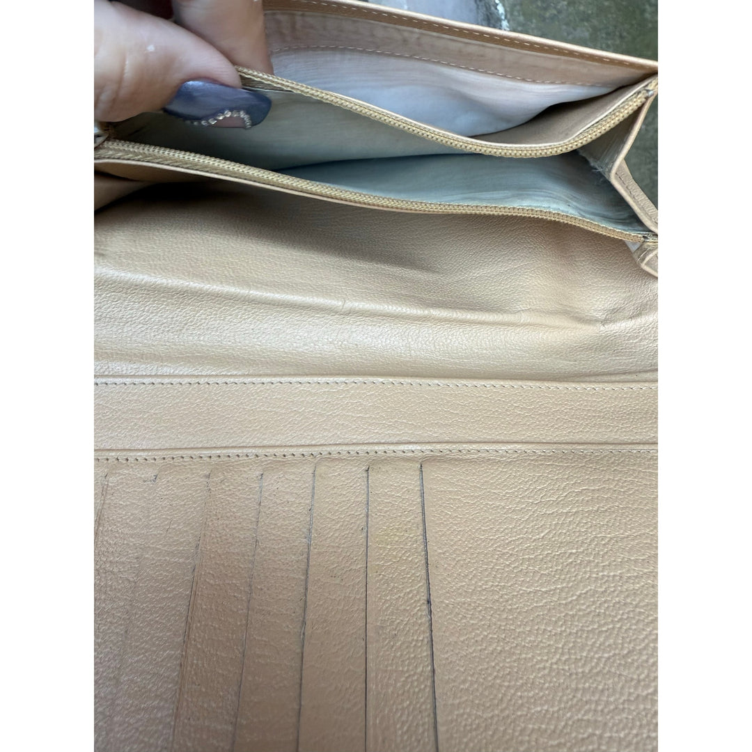 CHANEL CAVIAR LEATHER WALLET IN BEIGE