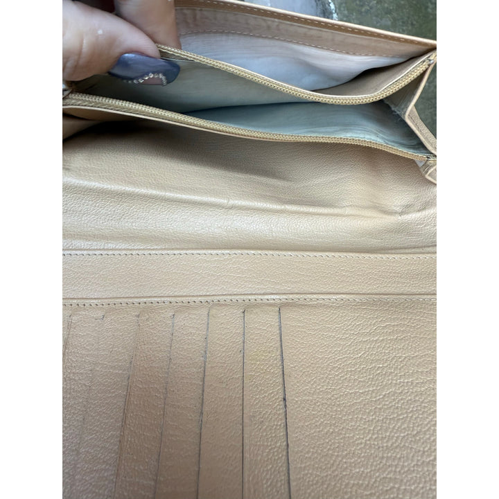 CHANEL CAVIAR LEATHER WALLET IN BEIGE