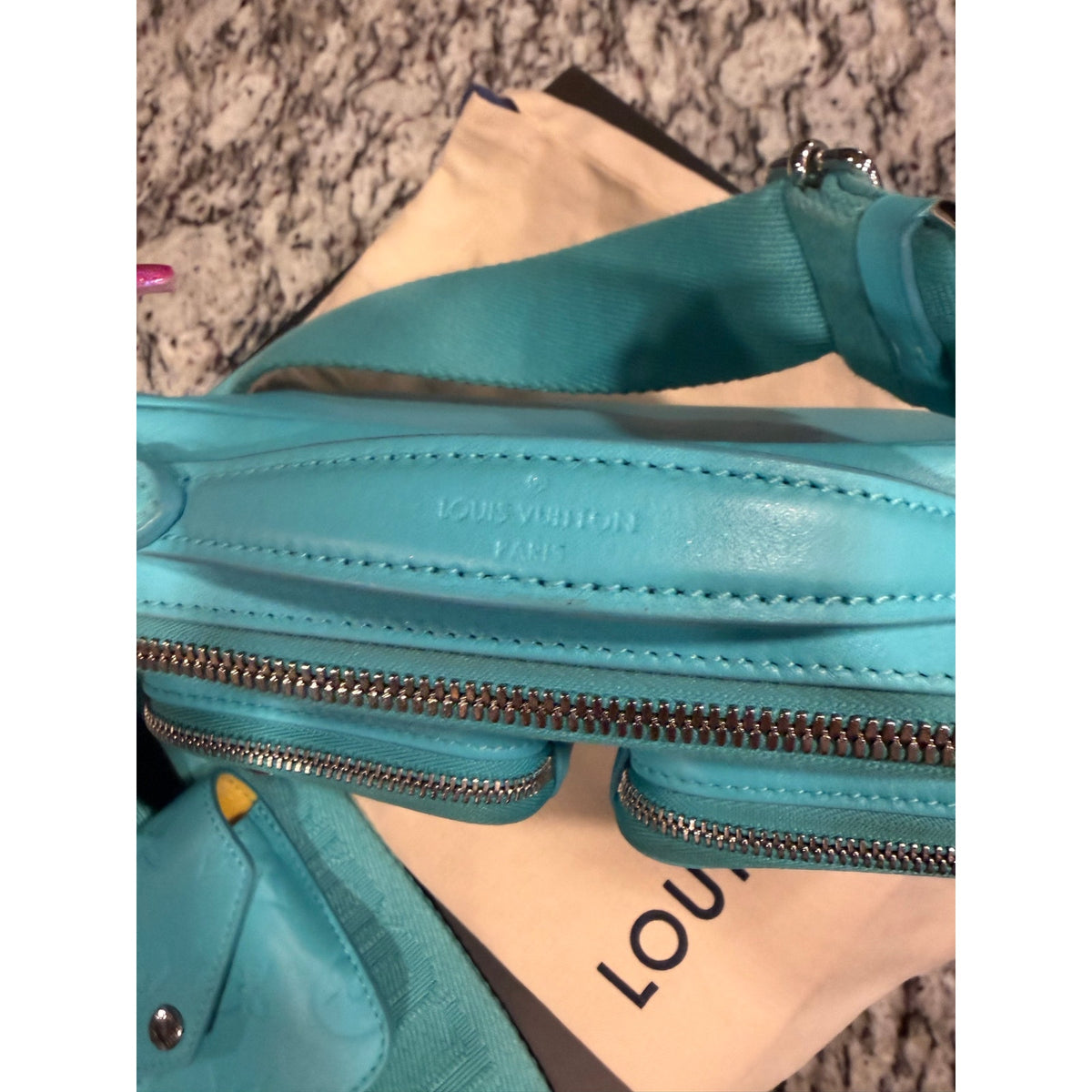 Louis Vuitton Blue Monogram Utility Crossbody COA Pristine
