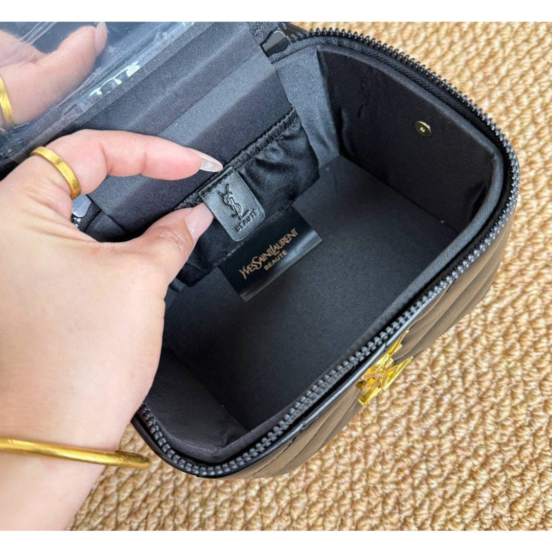 YSL GWP NOVELTY MAKE UP CASE BLACK/GOLD Chain and crossbody