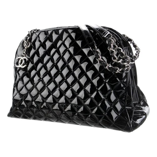 Chanel Black Quilted Patent Leather XL Just Mademoiselle Pristine