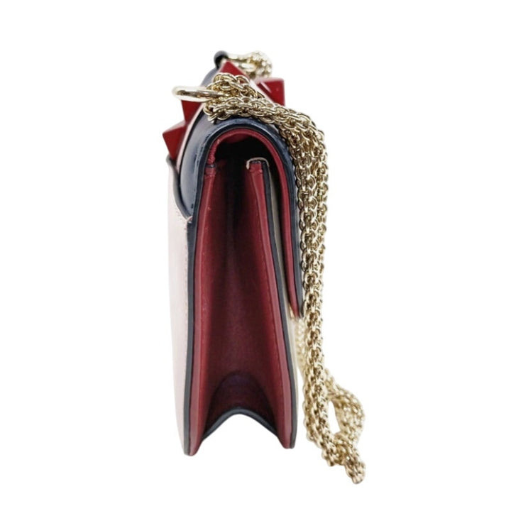 Valentino Tri Color Leather Rockstud Medium Glam Lock Flap Bag