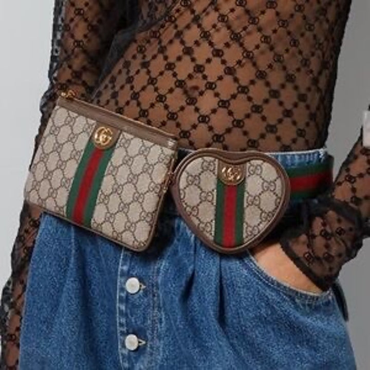Gucci Supreme Ophidia Utility Hip Heart Belt Bag Crossbody