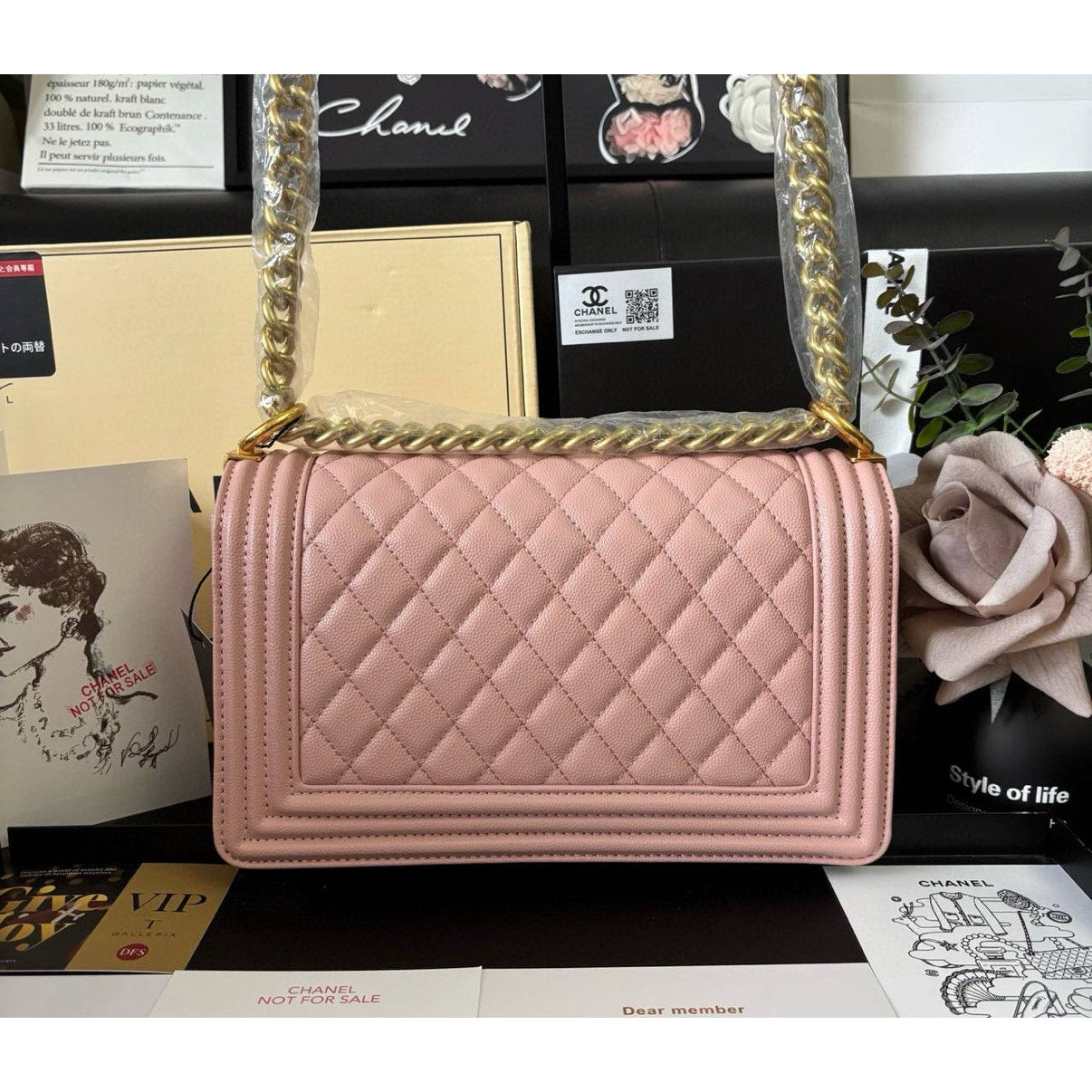 Chanel Beaute NEW Makeup Boy Pink Gold Hardware 9.75 x 6.00 x 2.5