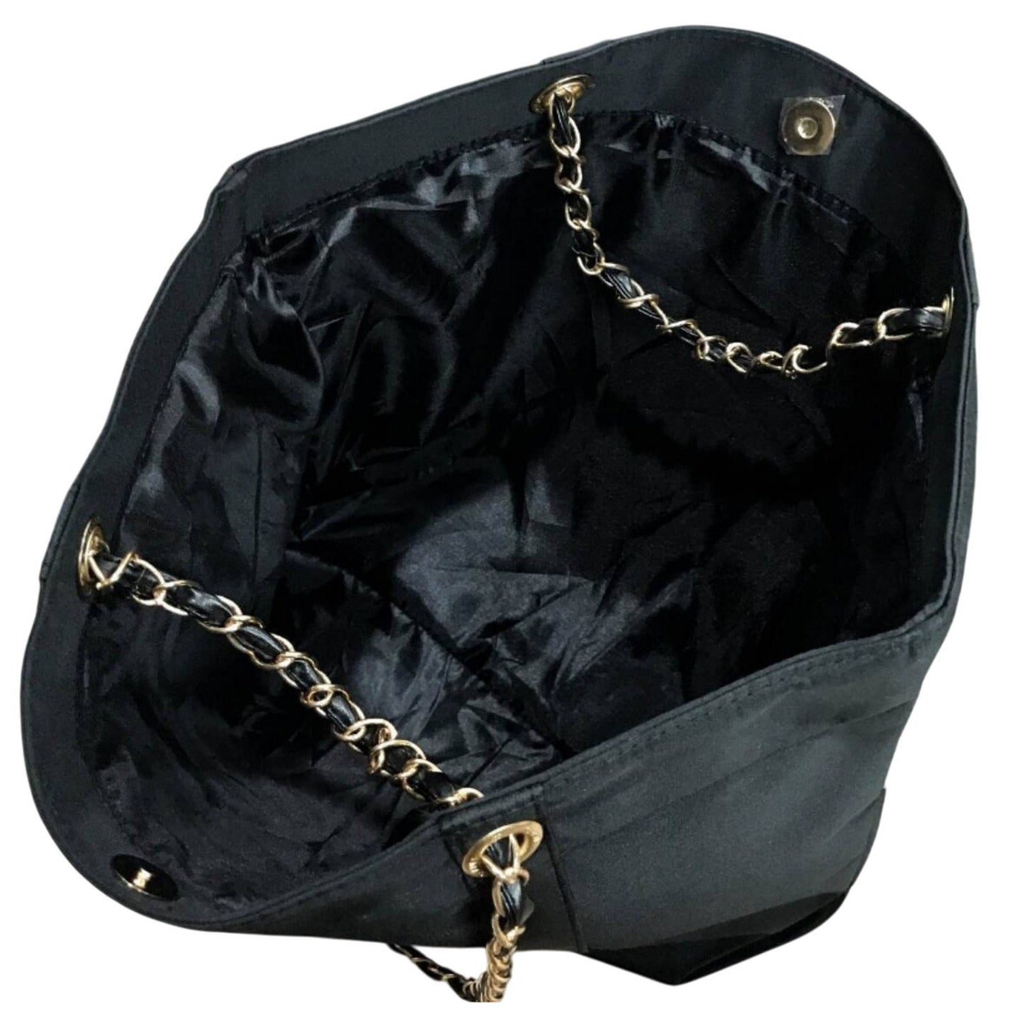 Chanel Beauty Black with Metal Chain Canvas with Double CC with vegan leather Precision
