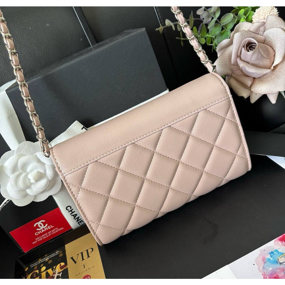Chanel Beauty WOC, Pink with Silver Hardware