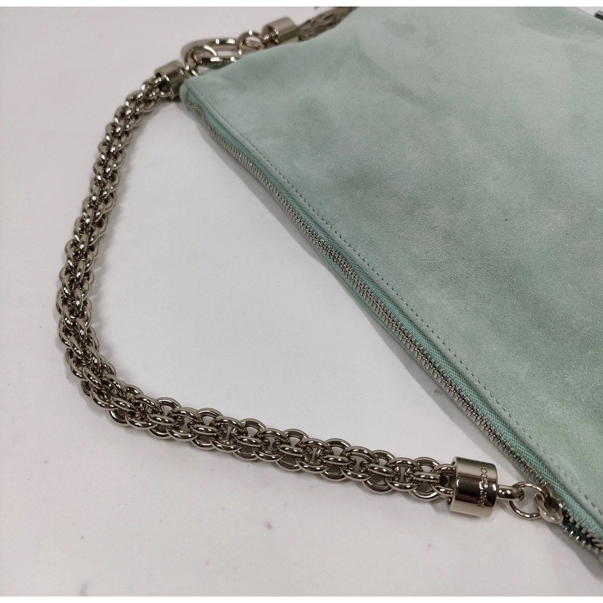JIMMY CHOO Hand Bag  Green Suede Leather